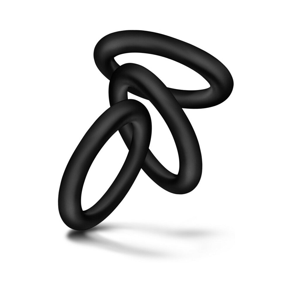 Blush Performance VS2 Pure Premium Silicone Cockrings 3-Pack Small Black - Fantasies Boutique