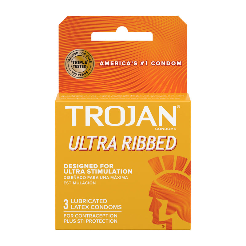 Trojan Ultra Ribbed Lubricated Condoms - Fantasies Boutique