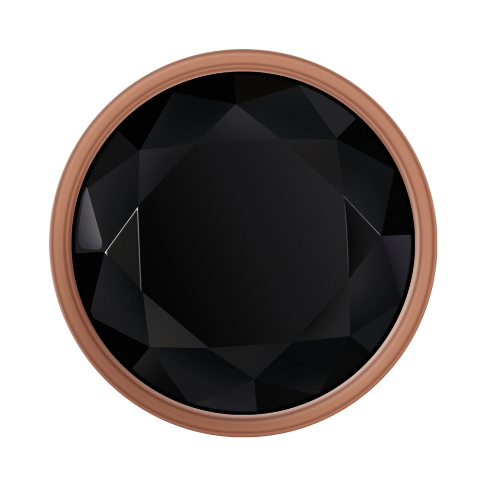 Gender X Gold Digger Rose Gold Beaded Anal Plug With Black Gemstone Base Small - Fantasies Boutique