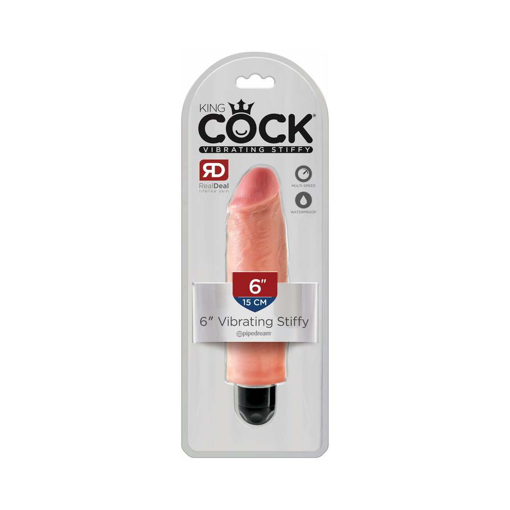 King Cock 6 in. Vibrating Stiffy Realistic Dildo Beige - Fantasies Boutique