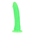 RealRock Glow in the Dark Slim 7 in. Dildo Neon Green