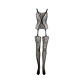 Shots Le Desir Fishnet & Lace Gartered Bodystocking Black O/S