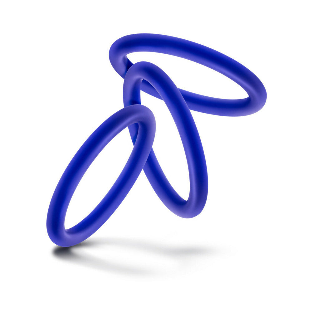Blush Performance VS1 Pure Premium Silicone Cockrings 3-Pack Medium Indigo - Fantasies Boutique