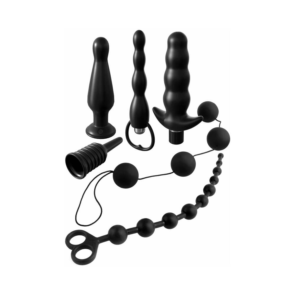 Pipedream Anal Fantasy Collection 6-Piece Silicone Deluxe Fantasy Kit Black - Fantasies Boutique
