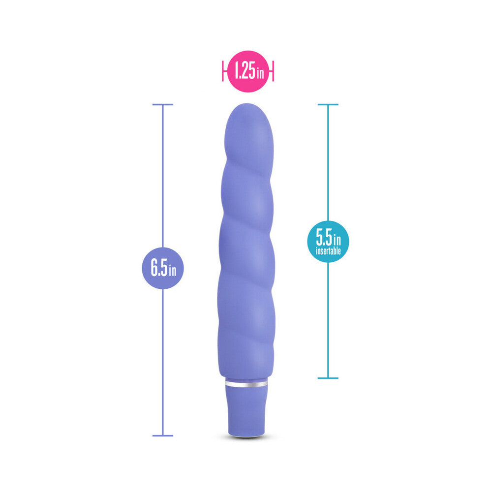 Blush Luxe Anastasia Silicone Slimline Vibrator Periwinkle - Fantasies Boutique