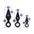 Blush Luxe Night Rimmer 3-Piece Silicone Anal Plug Kit Black - Fantasies Boutique