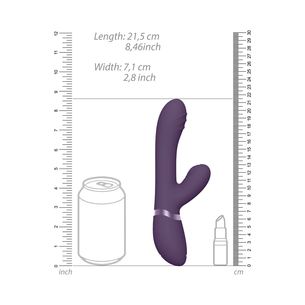 VIVE TANI Rechargeable Finger Motion With Pulse-Wave & Vibrating Silicone Dual Stimulator Purple - Fantasies Boutique