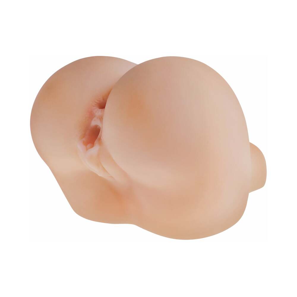 PDX Fuck Me Silly To Go Petite Fantasy Bubble Butt Dual Entry Stroker Beige - Fantasies Boutique