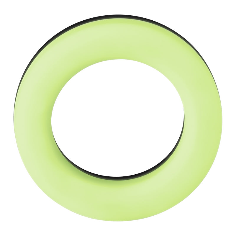 Forto F-19 Liquid Silicone 2-Tone Cockring Black/Glow - Fantasies Boutique