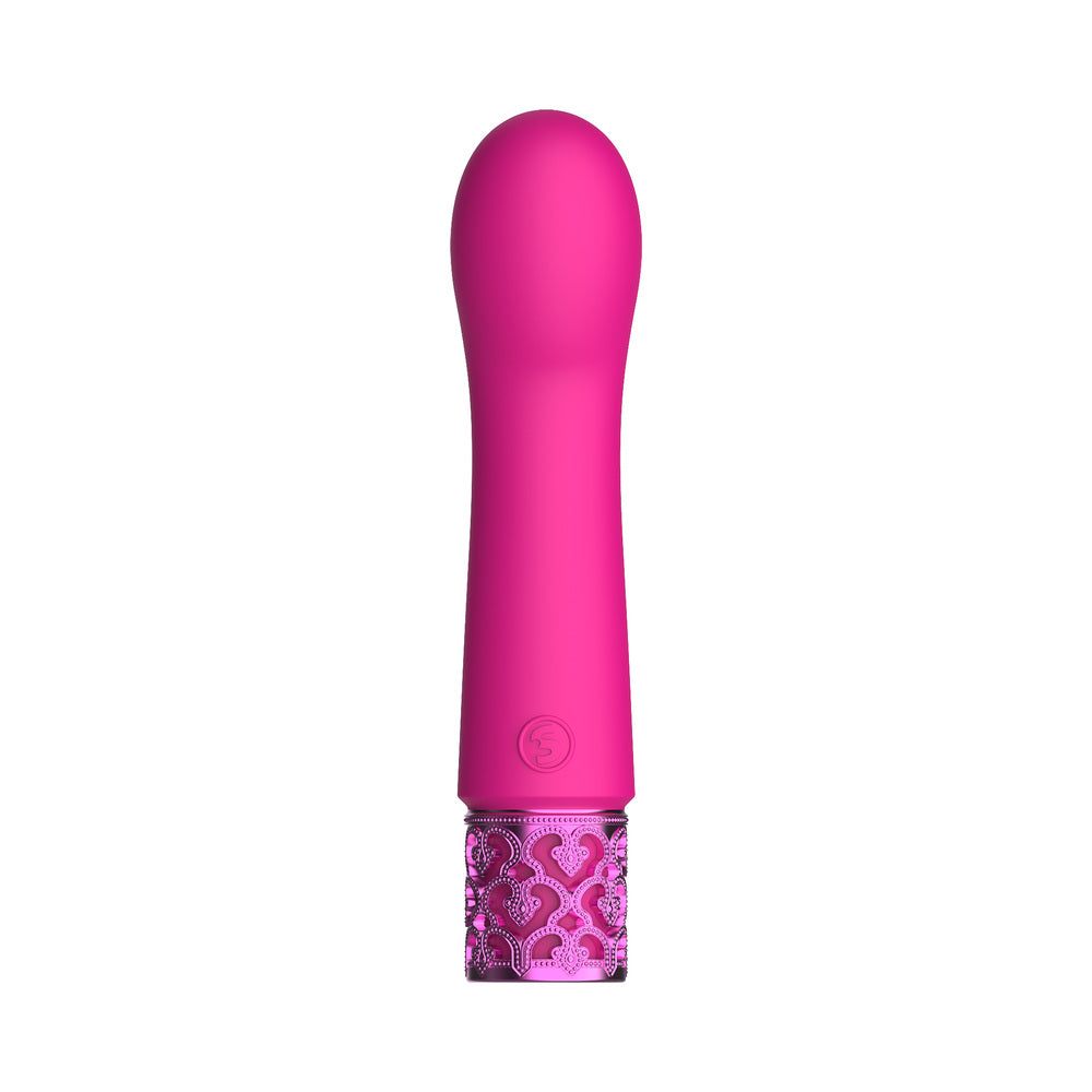 Royal Gems Bijou Rechargeable Curved Silicone Bullet Vibrator Pink - Fantasies Boutique