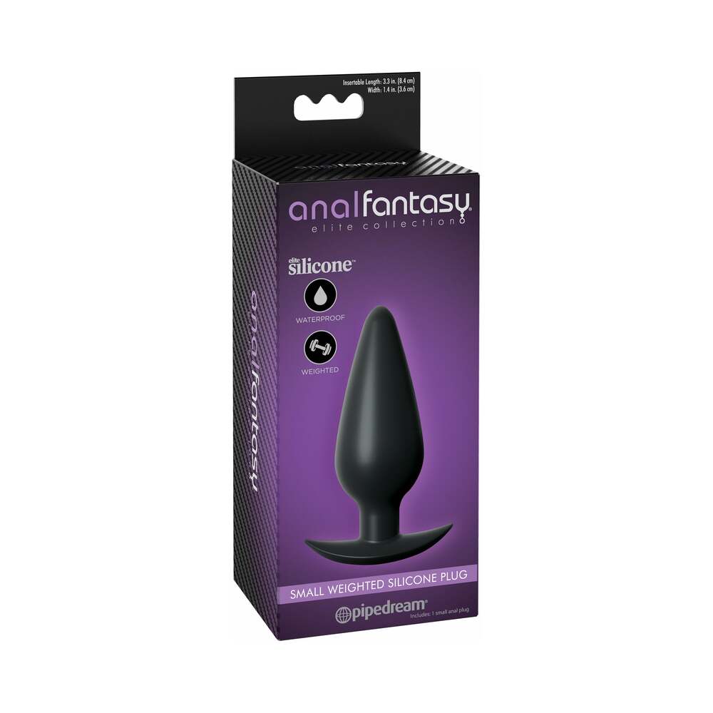 Pipedream Anal Fantasy Elite Collection Small Weighted Silicone Plug Black - Fantasies Boutique