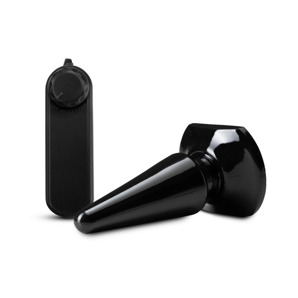 Anal Adventures Basic Vibrating Anal Pleaser Remote-Controlled Plug Black - Fantasies Boutique