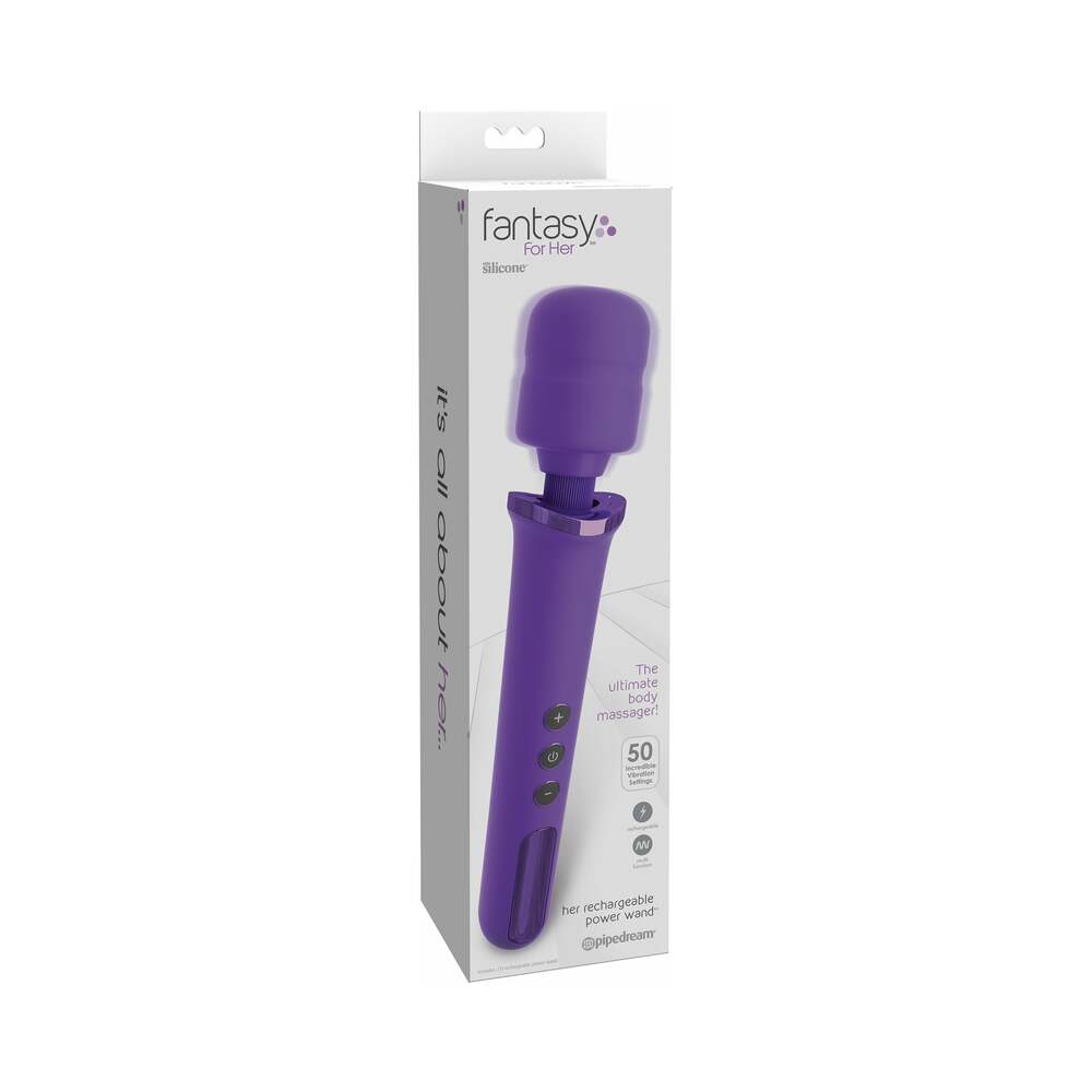 Fantasy For Her Her Rechargeable Power Wand Silicone Vibrator Purple - Fantasies Boutique