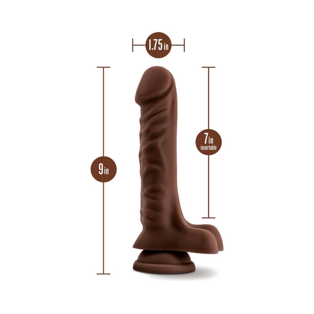 Blush Loverboy The DJ Realistic 9 in. Dildo with Balls & Suction Cup Brown - Fantasies Boutique