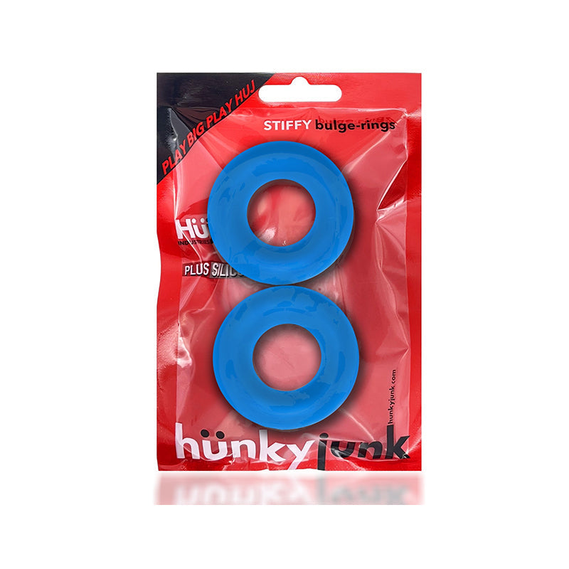 OxBalls Stiffy 2-Pack Bulge Cockrings Silicone TPR Teal Ice - Fantasies Boutique