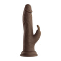 FemmeFunn Vortex Turbo Rabbit 2.0 8 in. Dual Stimulation Vibrating Dildo Brown - Fantasies Boutique