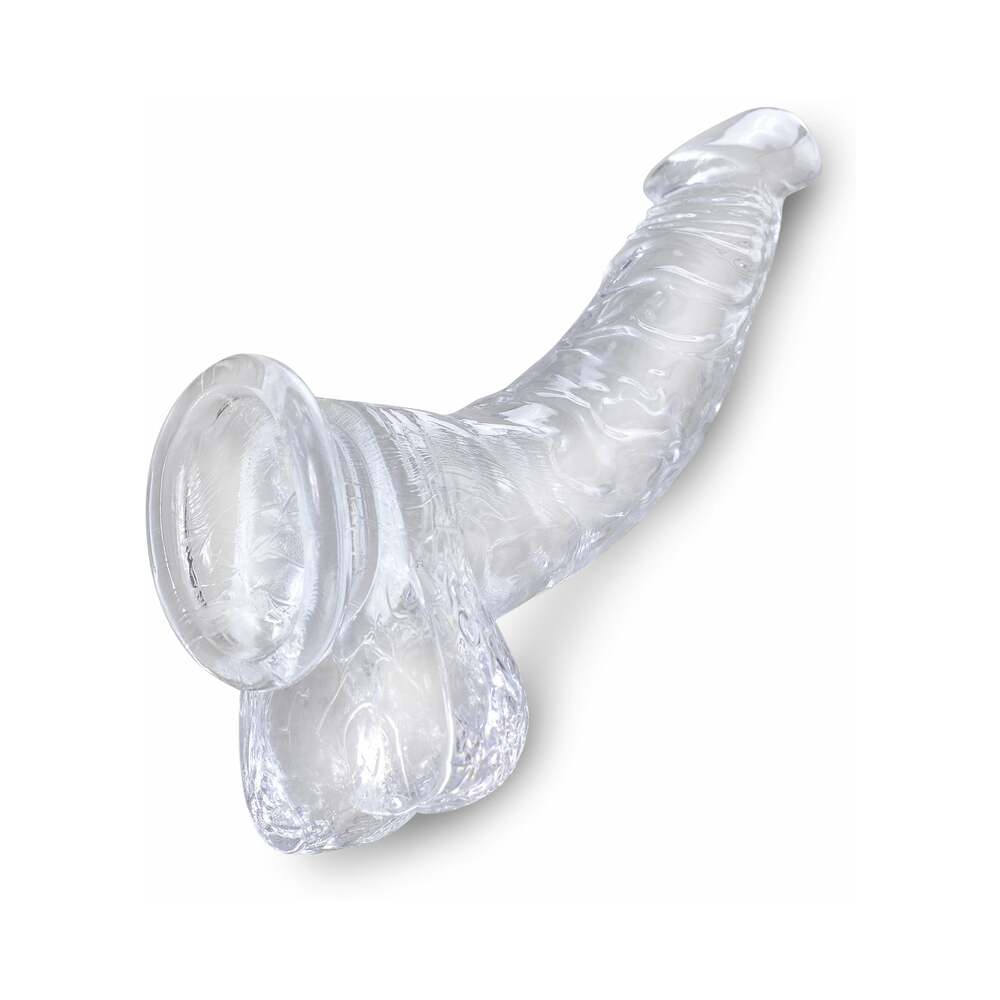 King Cock Clear 7.5 in. Cock With Balls Realistic Suction Cup Dildo - Fantasies Boutique