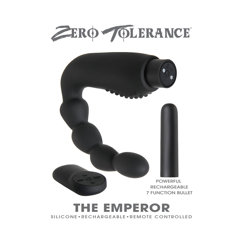 Zero Tolerance The Emperor Vibrating Silicone Prostate Massager Black - Fantasies Boutique
