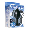 The 9's, The Silver Starter, Bejeweled Anodized Stainless Steel Plug, Colbalt - Fantasies Boutique