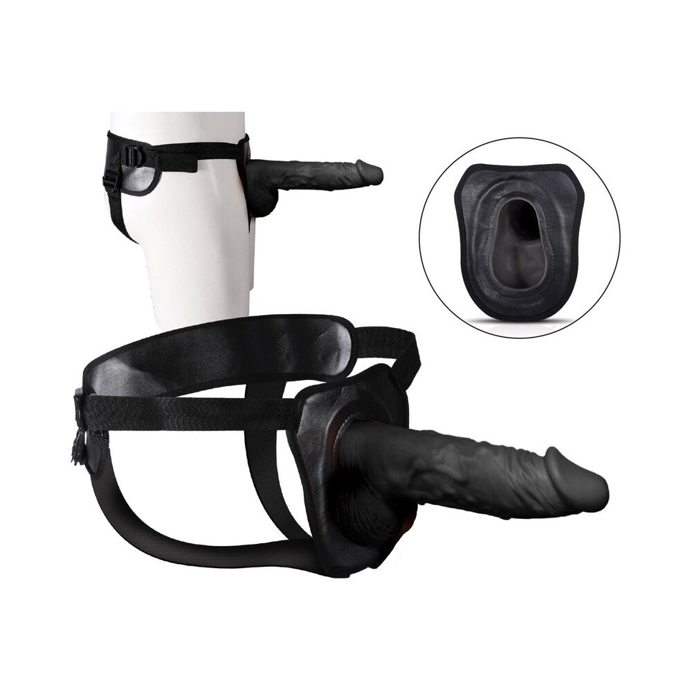 Erection Assistant Hollow Strap-On 9.5 in. Black - Fantasies Boutique