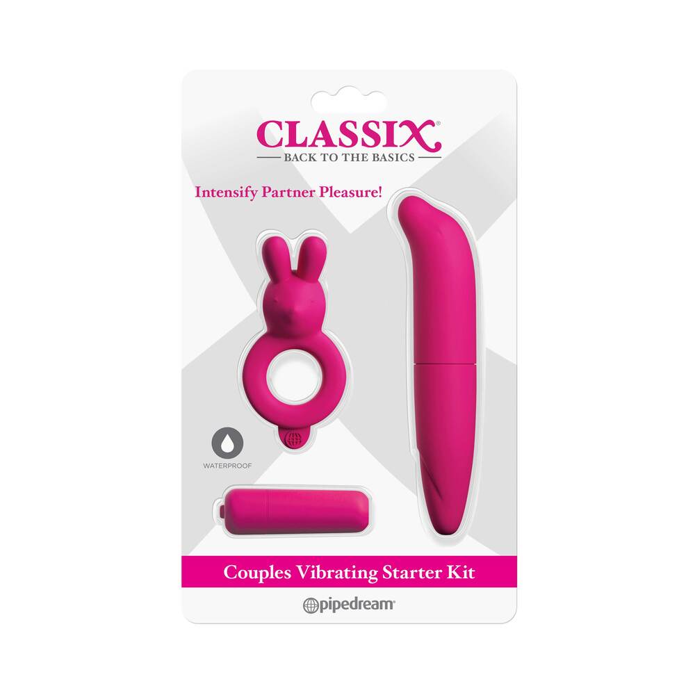 Pipedream Classix 3-Piece Couples Vibrating Starter Kit Pink - Fantasies Boutique
