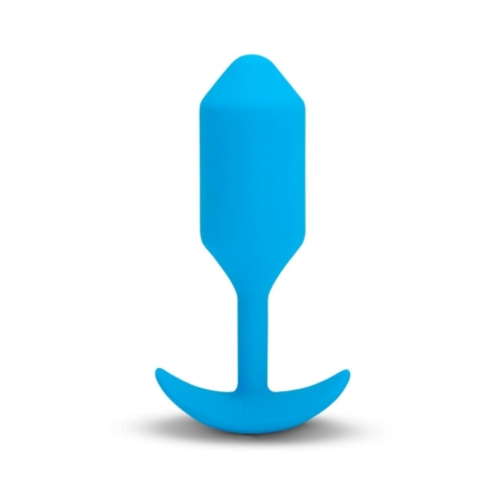 b-Vibe Vibrating Snug Plug 3 Rechargeable Weighted Silicone Anal Plug Blue - Fantasies Boutique