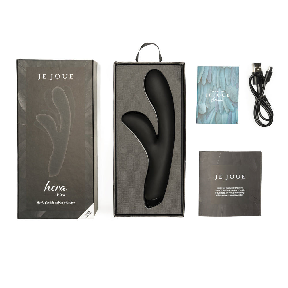 Je Joue Hera Flex Rechargeable Flexible Silicone Rabbit Vibrator Black - Fantasies Boutique
