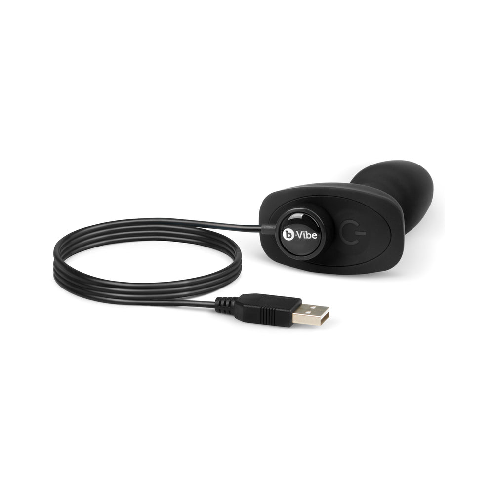 b-Vibe Rimming Petite Rotating and Vibrating Remote Control Plug Black - Fantasies Boutique