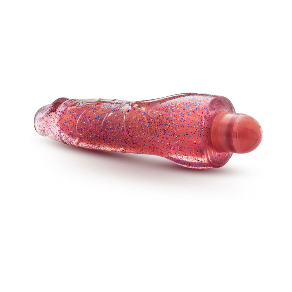 Blush Glow Dicks Molly Color Changing 8 in. Vibrating Dildo Glitter Pink - Fantasies Boutique