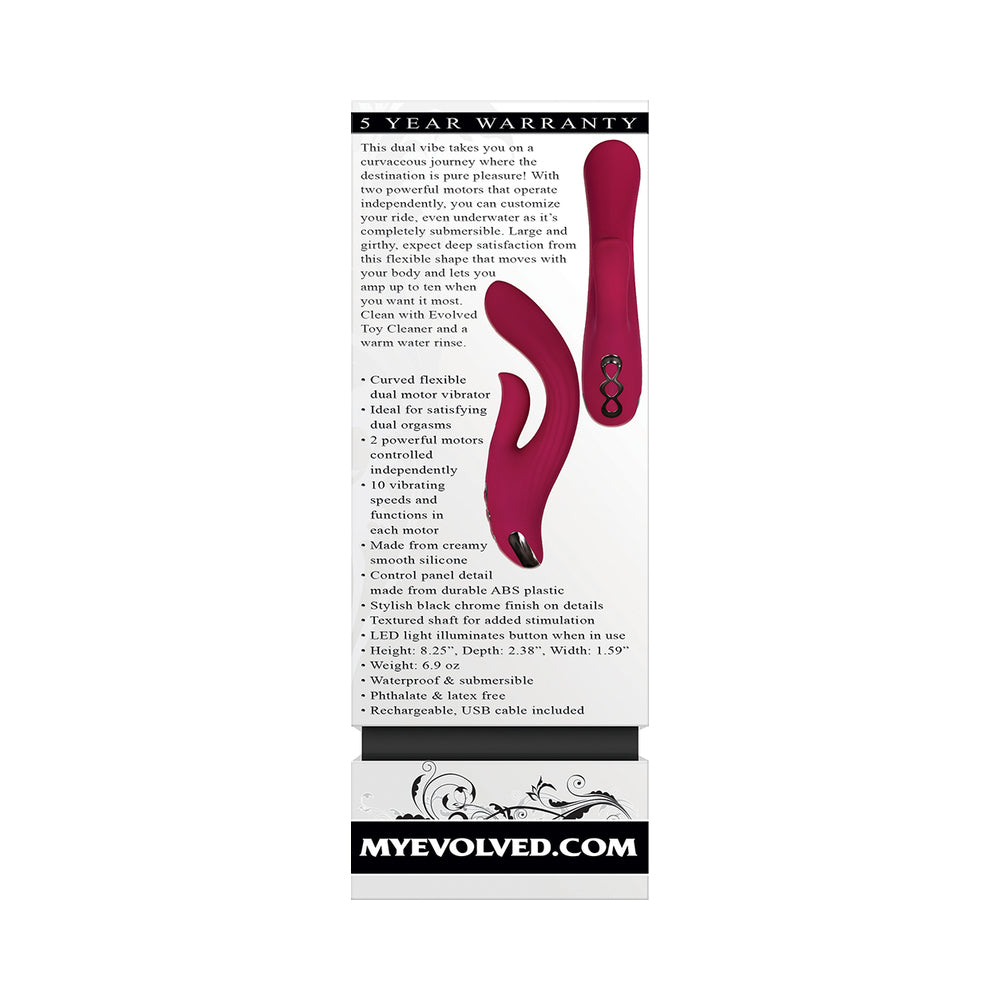 Evolved Red Dream Rechargeable Silicone Dual Stimulator - Fantasies Boutique