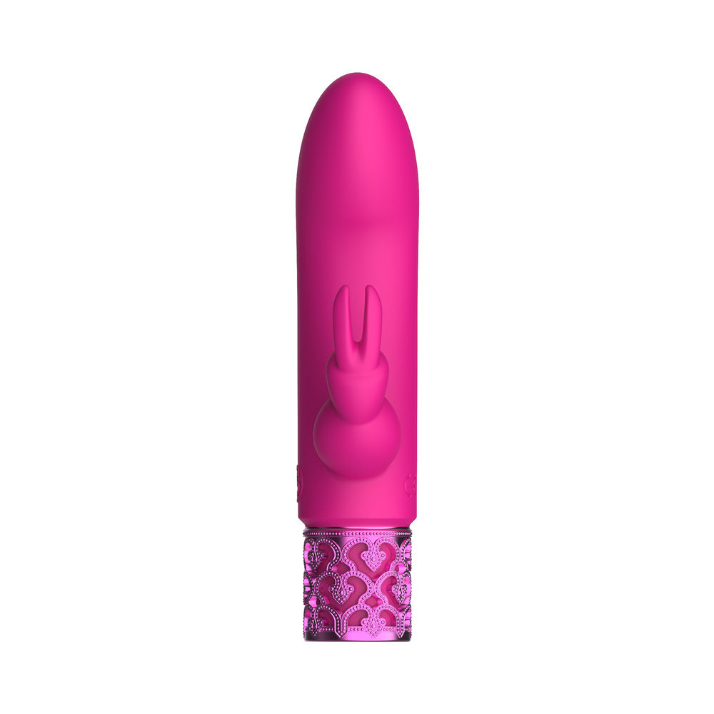 Royal Gems Dazzling Rechargeable Silicone Miniature Rabbit Vibrator Pink - Fantasies Boutique