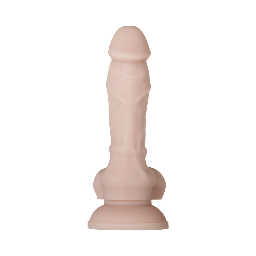 Evolved Real Supple Poseable 6 in. Realistic Silicone Dildo With Balls Beige - Fantasies Boutique
