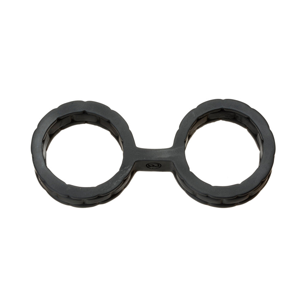 Japanese Bondage Silicone Cuffs Large Black - Fantasies Boutique