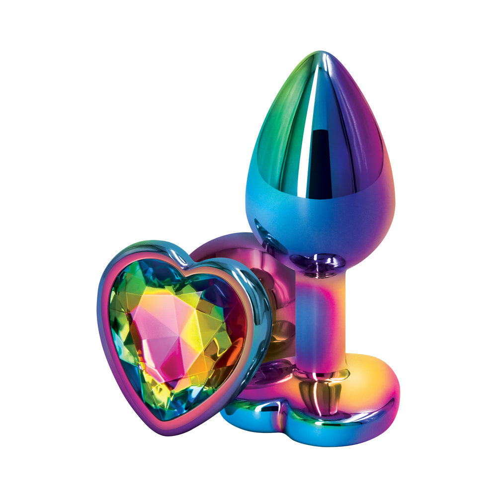 Rear Assets Metal Heart Plug Small Multicolor/Rainbow - Fantasies Boutique