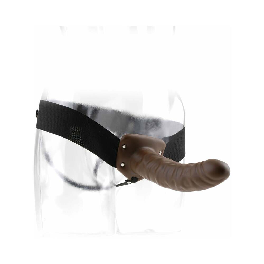 Fetish Fantasy Series 8 in. Hollow Strap-On Brown/Black - Fantasies Boutique