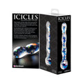 Icicles No. 8 Wavy 7 in. Glass Dildo Blue/Clear - Fantasies Boutique