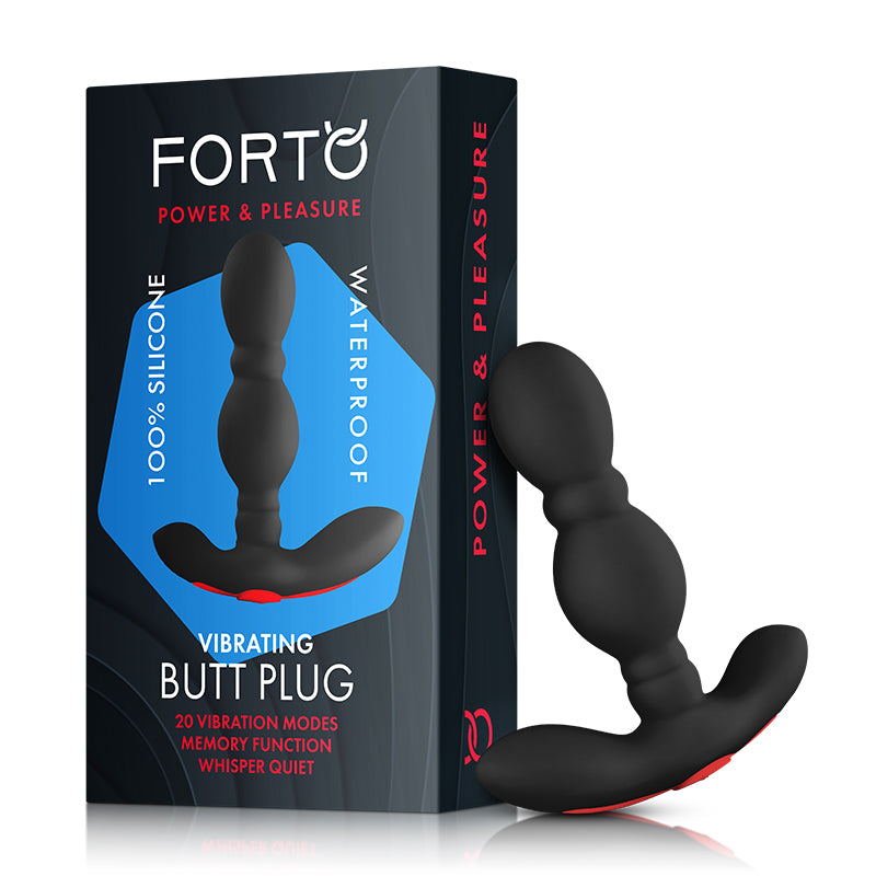 Forto Vibrating Anal Plug Rechargeable Silicone Black - Fantasies Boutique