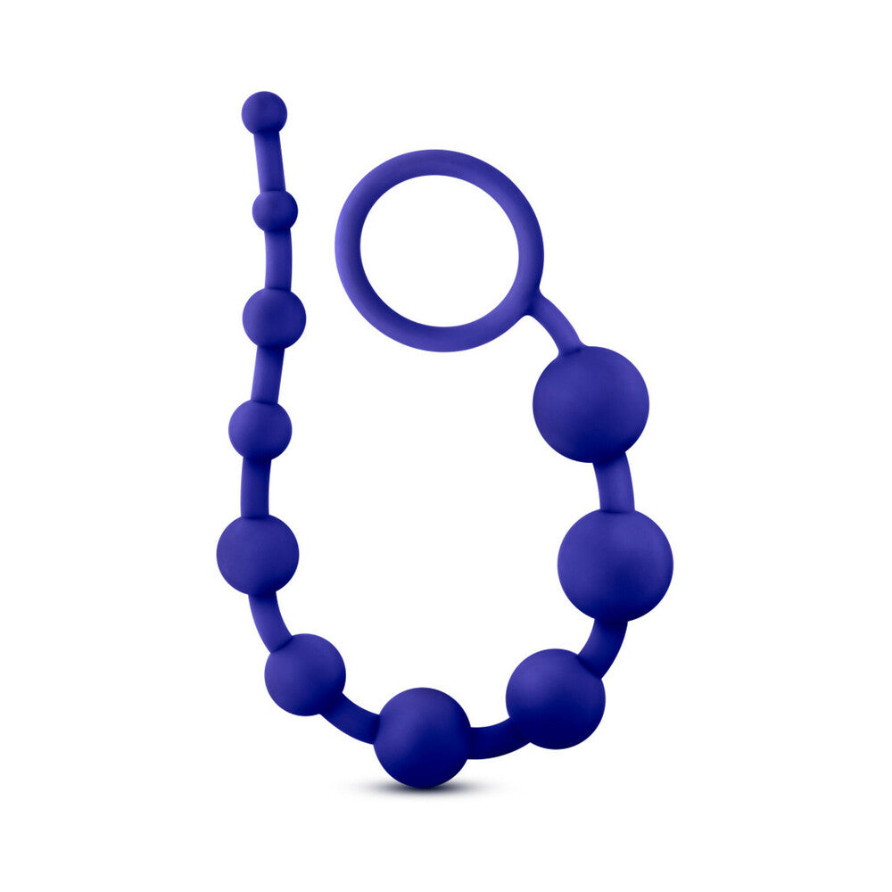 Blush Luxe Silicone 10 Beads for Anal Play Indigo - Fantasies Boutique