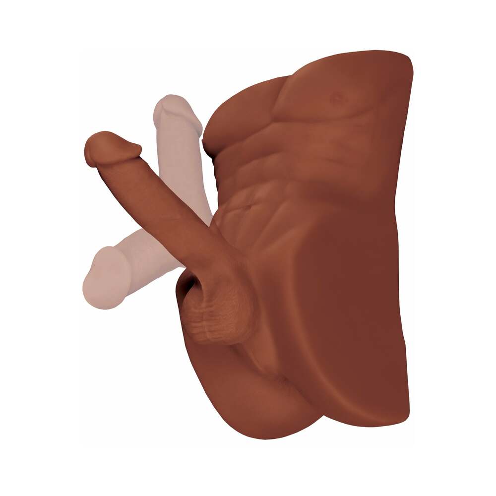 PDX Plus Perfect Ride Anal Masturbator With 6 in. Posable Dildo Brown - Fantasies Boutique