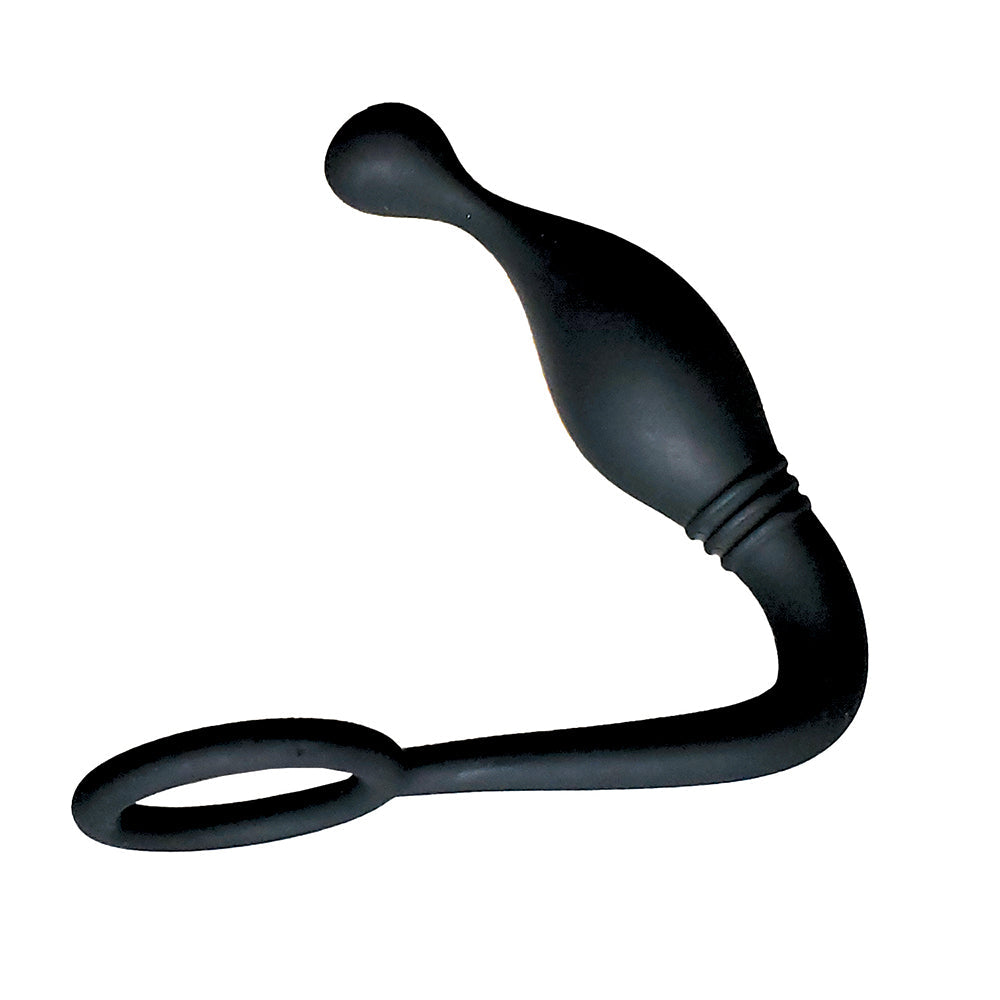 Nasstoys Butts Up P-Spot Pleasure Silicone Cock Ring & Anal Plug Black - Fantasies Boutique