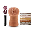 M for Men Julieta Vagina Stroker with Bullet Vibrator Tan - Fantasies Boutique