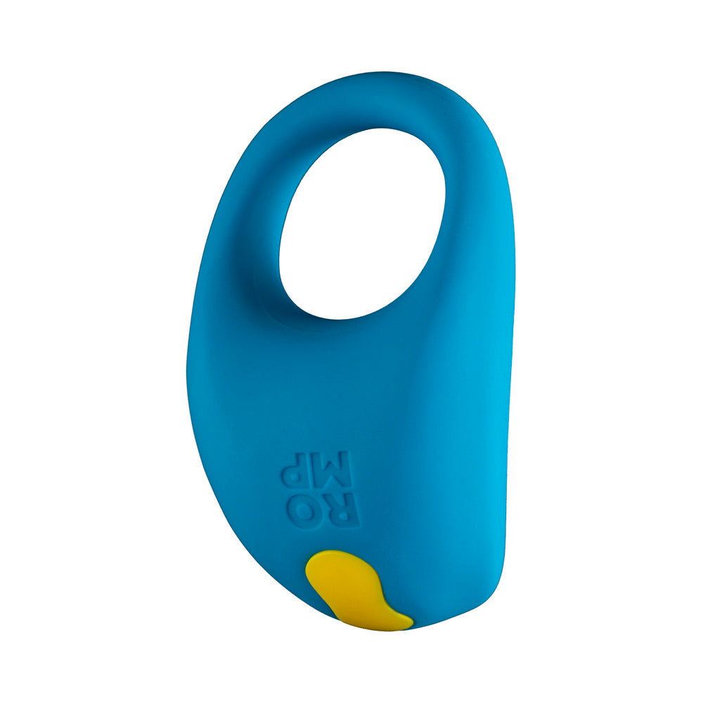 ROMP Juke Rechargeable Silicone Vibrating Penis Ring Light Blue
