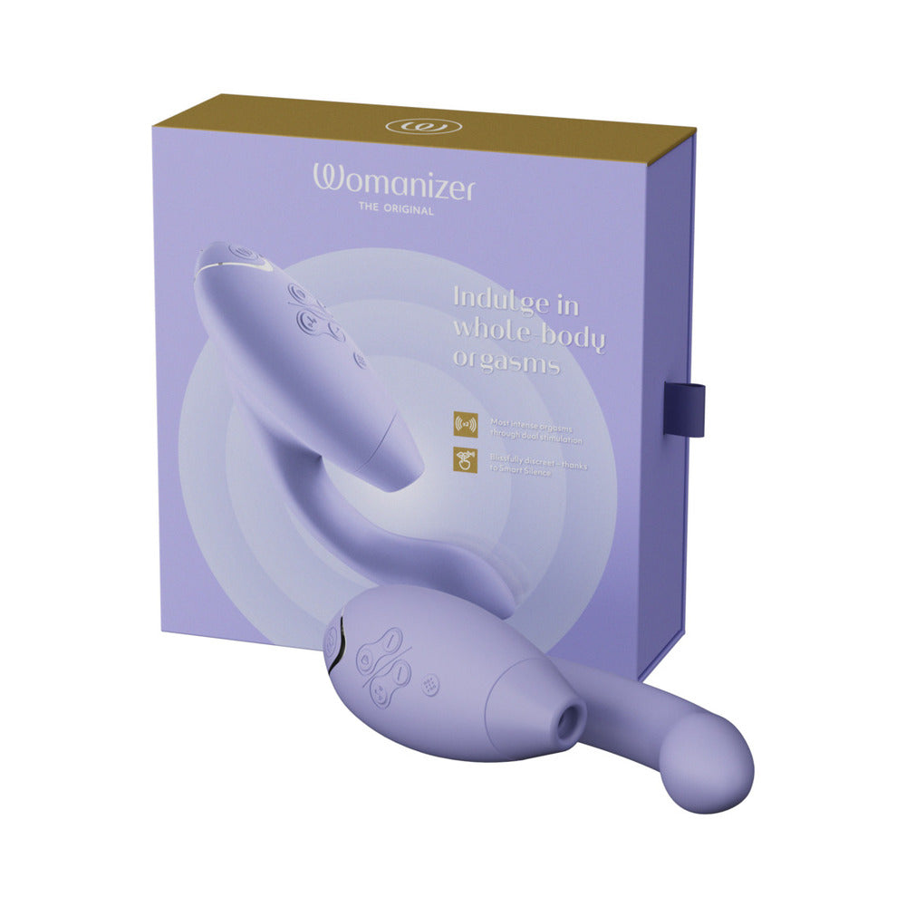 Womanizer Duo 2 Rechargeable Dual Stimulation Pleasure Air and G-Spot Vibrator Lilac - Fantasies Boutique