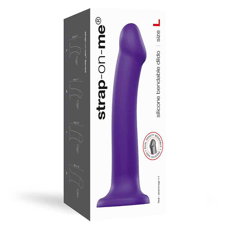 Strap-On-Me Bendable Dual-Density Silicone Suction Cup Dildo Purple L - Fantasies Boutique