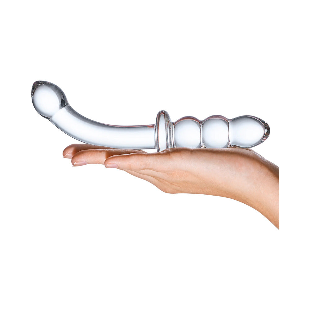 Glas 8 in. Ribbed G-Spot Glass Dildo - Fantasies Boutique