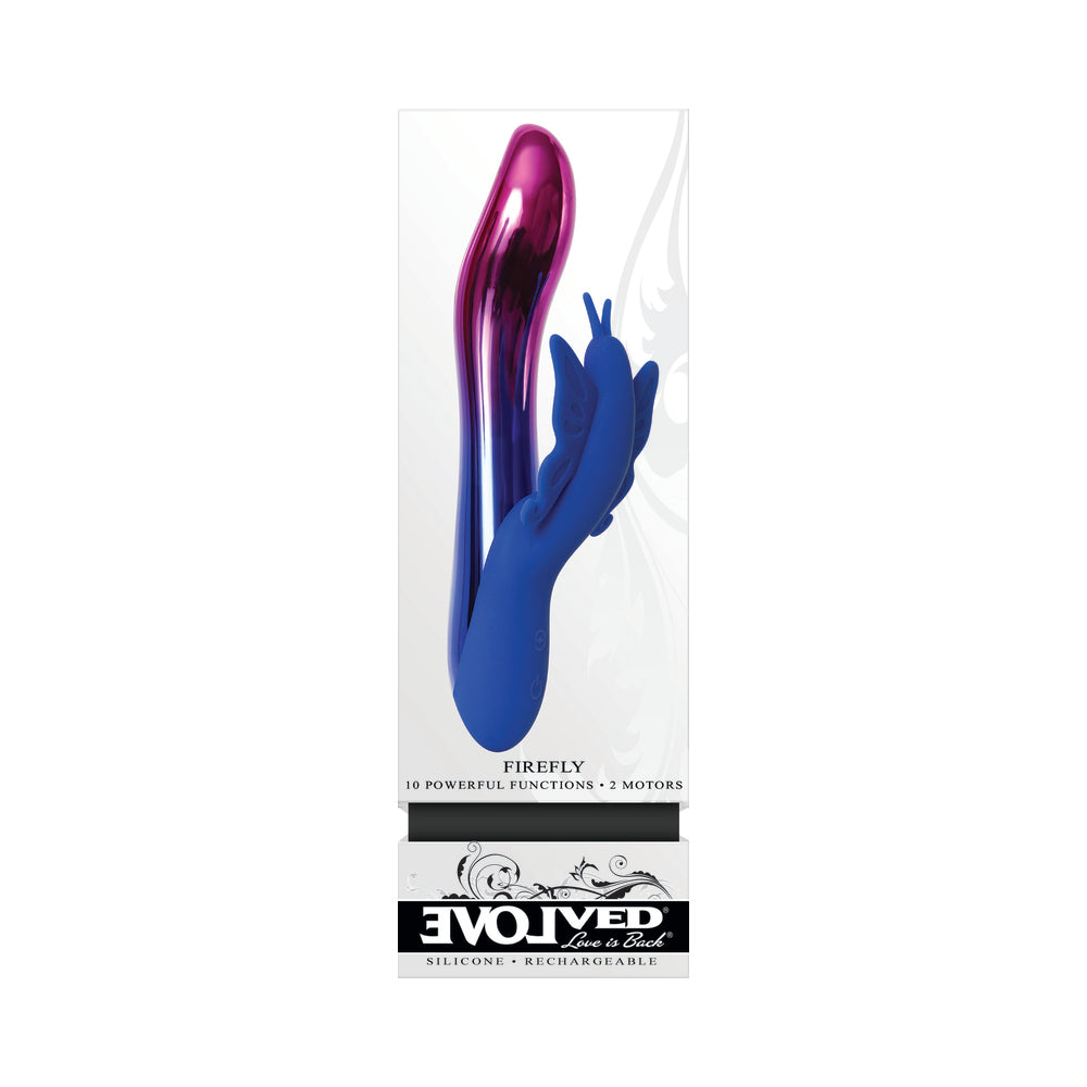 Evolved Firefly Rechargeable Silicone Dual Stimulator Blue/Pink - Fantasies Boutique
