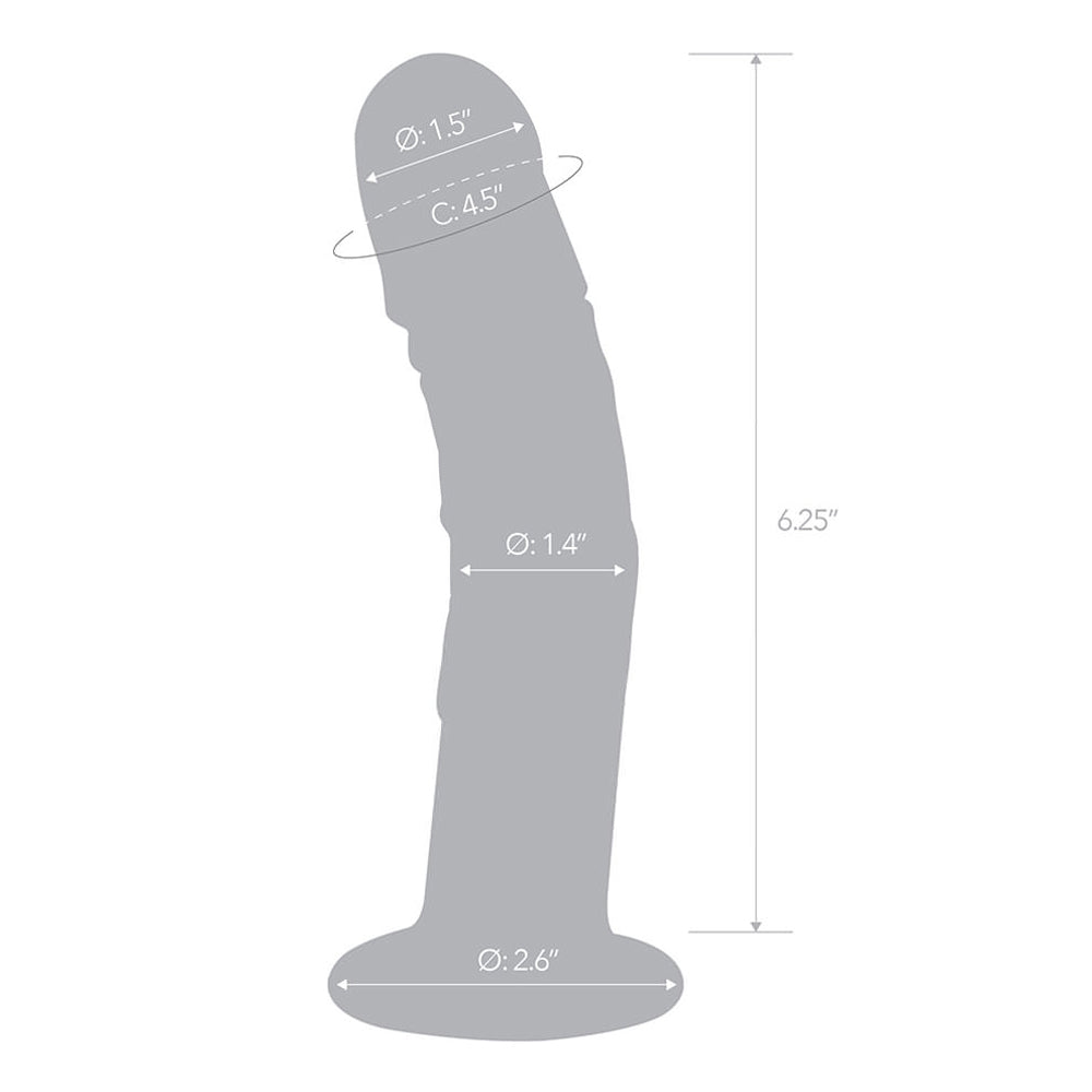 Glas 7 in. Curved Realistic Glass Dildo with Veins - Fantasies Boutique