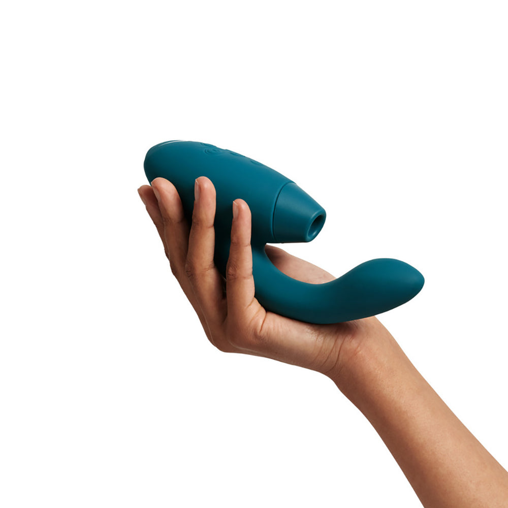 Womanizer Duo 2 Rechargeable Dual Stimulation Pleasure Air and G-Spot Vibrator Petrol - Fantasies Boutique