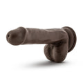 Dr. Skin Plus Realistic 6 in. Triple Density Posable Dildo with Balls Brown