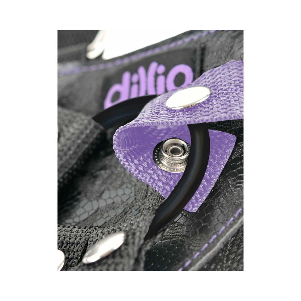 Dillio Adjustable 7 in. Strap-On Suspender Harness Set Purple - Fantasies Boutique